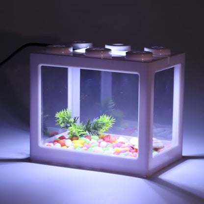 Mini Aquarium Light 0.5-2 Gallon Desktop Aquarium White USB LED Light - color: White