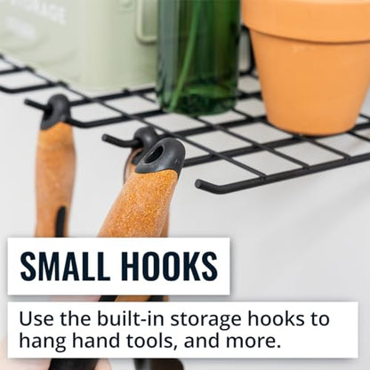 StoreYourBoard Gardening Hand Tools Organizer, Wall Mount Storage Shelf for Garden Scissors, Hand Pruners, Plant Shears, Tree Cutter, Gardening Shears, and Garden Supplies, Holds 40 lbs
