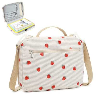 Bible Cover Case for Women Large Bible Cover for Girls Bible Study Supplies Accessories with Handle and Shoulder Strap | Durable - color: Strawberry02