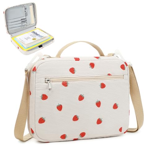 Bible Cover Case for Women Large Bible Cover for Girls Bible Study Supplies Accessories with Handle and Shoulder Strap | Durable - color: Strawberry02