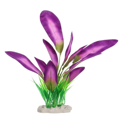 DIVINA VITAE Silk Aquarium Plants,Artificial Aquatic Water Grass Decoration | 2Pcs, for Betta Fish Tank, 10 Inch Tall, Purple