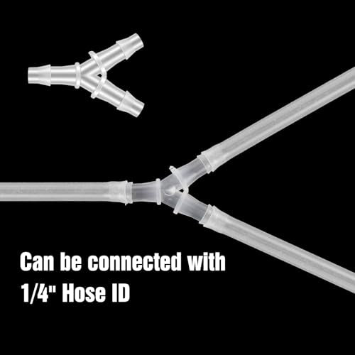 8 Pcs 5mm Tube Connector Y Water Fitting 3way Hose Splitter Plastic Hose Connector BarbPipe Tubing Joint Splicer Connectors Cannula for Pipe Household Transparent