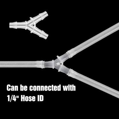 8 Pcs 5mm Tube Connector Y Water Fitting 3way Hose Splitter Plastic Hose Connector BarbPipe Tubing Joint Splicer Connectors Cannula for Pipe Household Transparent