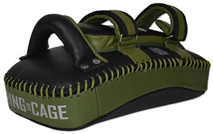Elite Curved Leather Muay Thai Pad 2.0 - color: Marine Green/Black