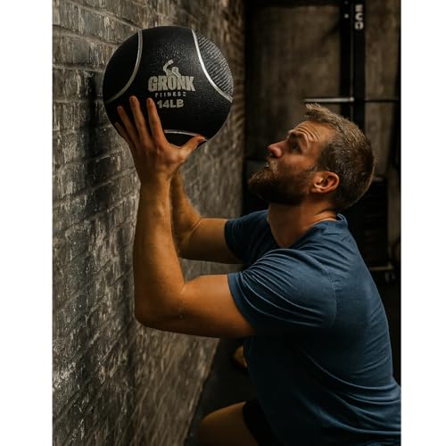 Gronk Fitness Premium Medicine Ball | Non-Slip Weighted Medicine Ball | Great Wall Ball for Full Body Workouts | Perfect for Strength & Conditioning Exercises - size: 4