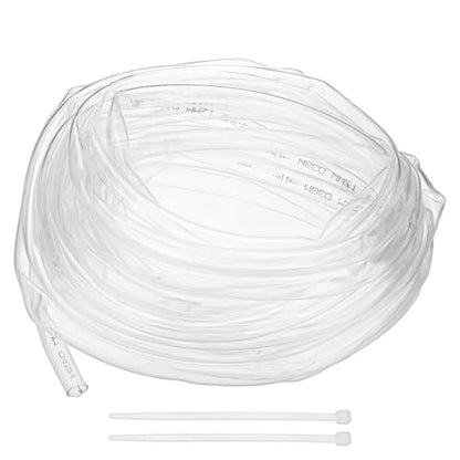 M METERXITY Vinyl Tubing 1/2" ID x 14mm OD 30ft Flexible Plastic Tube with 2 Hose Ties, Lightweight Hybrid PVC Hose for Water Gardening/Airline/Aquarium Tubing [Clear] - size: 1/2" ID x 30ft