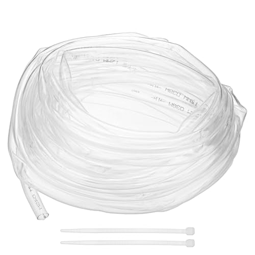 M METERXITY Vinyl Tubing 1/2" ID x 14mm OD 30ft Flexible Plastic Tube with 2 Hose Ties, Lightweight Hybrid PVC Hose for Water Gardening/Airline/Aquarium Tubing [Clear] - size: 1/2" ID x 30ft