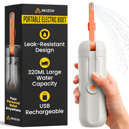 Portable Electric Bidet for Travel - 320ml Rechargeable Handheld Travel Bidet Sprayer, Leak-Resistant Pocket Peri Bottle for Postpartum Care, Women, Men, Camping & Personal Hygiene