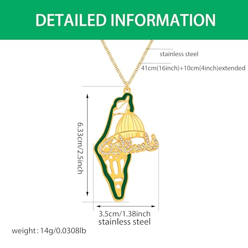 Palestinian Necklace, Personalized Islamic Faith Pendant, ALLAH Symbol Necklaces, Durable Stainless Steel, Religious Jewelry for Women Y5145