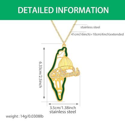 Palestinian Necklace, Personalized Islamic Faith Pendant, ALLAH Symbol Necklaces, Durable Stainless Steel, Religious Jewelry for Women Y5145