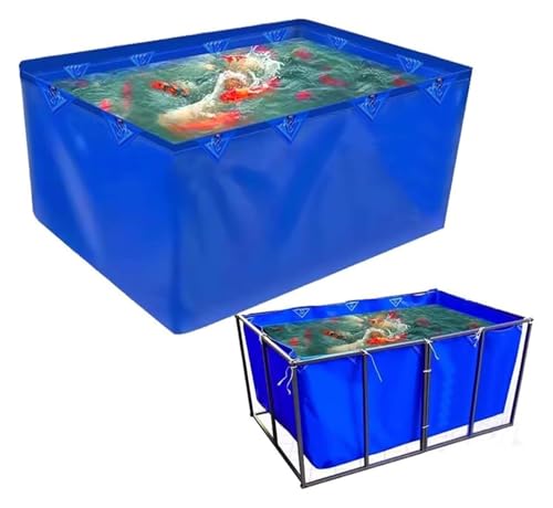 Durable PVC Canvas Stock Tank for Koi Pond | Portable Temporary Holding Tank for Outdoor Use | Easy Setup, 450gsm, 9.5x3x3 ft, Ideal for Saltwater Fish