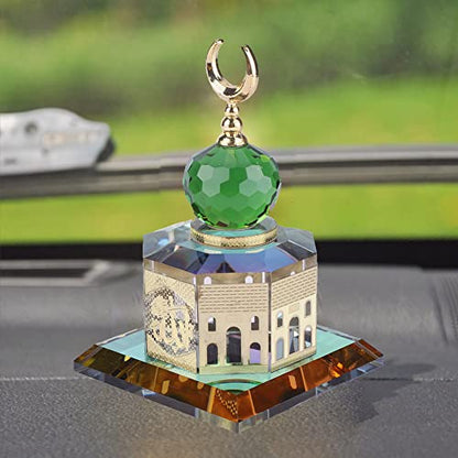 Muslim Crystal Gilded Al-Aqsa Mosque Miniature Model Crystal Mosque Model Islamic Table Decor Islamic Architecture Handicraft Souvenir Desktop Decor Islamic Building Gift