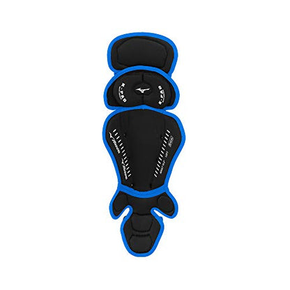 Mizuno Adult Samurai Baseball Shin Guards - color: Black/Royal, size: 16.5"