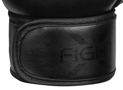 MMA Gloves - Men & Women Training Wristwrap Gloves for Boxing, Fighting, Kickboxing, Taekwondo, Karate Sparring - color: Full Black