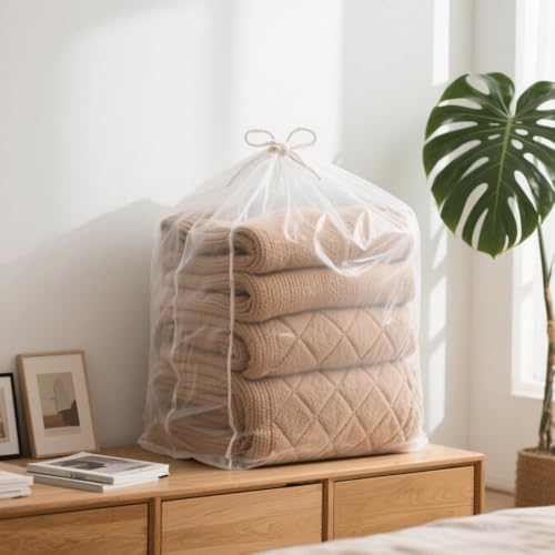 Clear Plastic Bags 32 x 48 Inch Large Plastic Bags for Furniture, Garage, Moving, Moistureproof, Dustproof, Luggage, Kids Bike, Big Plush Toys, Equipment and More (10 pack) - size: 32 x 48"