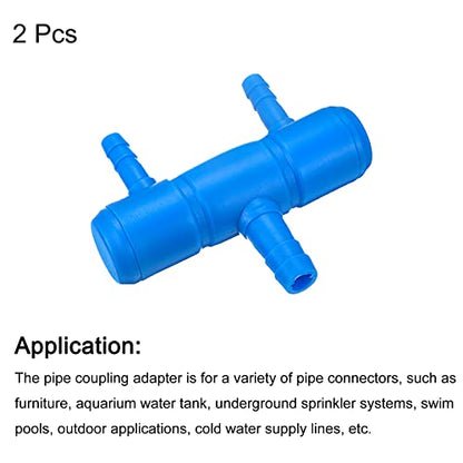 uxcell 2Pcs 8mm to 5.5mm 2 Ways Air Line Tubing Splitter Connector Fish Tank Oxygen Pipe Air Tubing Adapter for Aquarium, Blue - style: 2 Ways