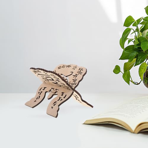 Wooden Book Stand Quran Bible Holder Elevated Reading Display Rack Desktop Organizer for Islam Eid and Religious Texts