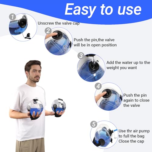 3-Size Aqua Ball Master Set | Total Body Workout with Adjustable Water Weights Up to 33 lbs | Home Gym Equipment for Instability Training, Muscle Engagement & All Levels