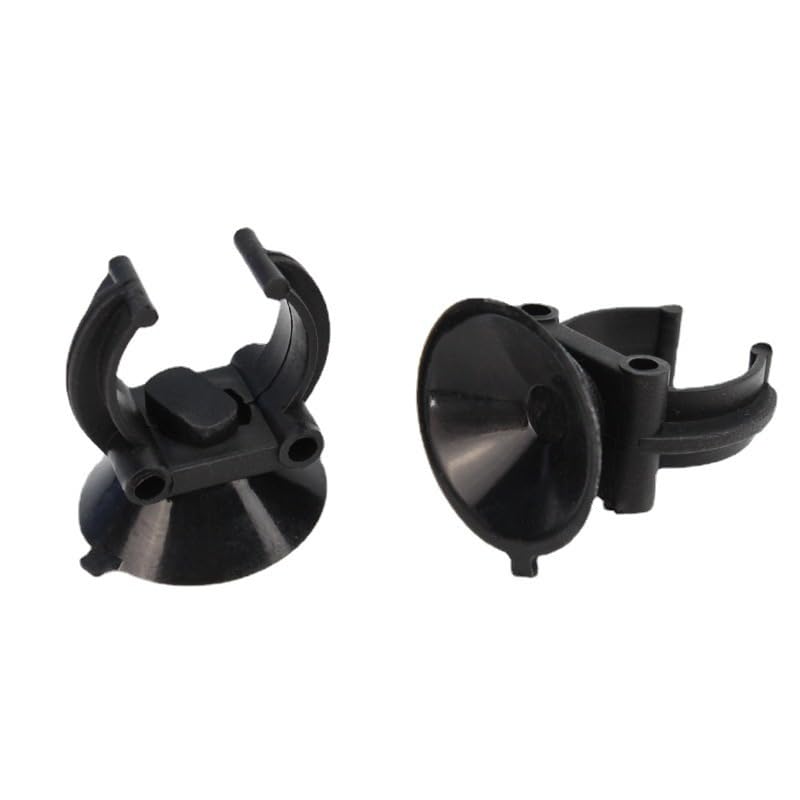 2 PCS Suction Cup Fish Tank Aquarium Heater Rubber Clip Airline Tubing Glass Holder Black