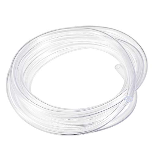 uxcell PVC Hose Tube, 5mm(0.19") ID x 7mm(0.27") OD 3 Meter 9.8ft Clear Vinyl Tubing, Plastic Flexible Water Pipe - size: 5x7mm
