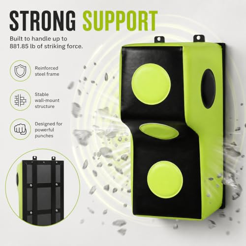 Wall Mount Boxing Training Bag - Uppercut Boxing Training Punching Target - Heavy Punching Bag for Adults for Bedroom/Living Room/Gym - color: Green (15.7*11.8*27.5 Inch)
