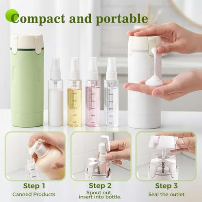 4-in-1 Travel Dispenser Bottle,4 Pack 30ML Travel Bottles for Toiletries, Leak Proof Travel Size Containers (Green) - color: Green