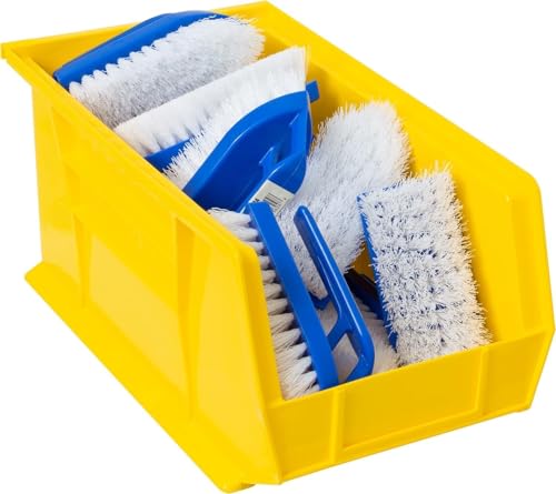 Akro-Mils 30240 AkroBins Plastic Storage Bins, 15"x8"x7", Yellow, 12-Pack | Space-Saving Stackable Bins for Garage, Pantry, Craft Organization - color: Yellow