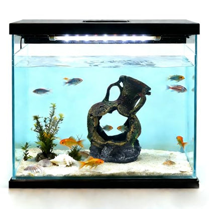 Aquarium Decoration - Fish Tank Cave Decoration Accessories Resin Classical Ceramic Jar Decoration Betta Fish, Shrimp, Cichlid Rest, Entertainment, and Breeding Spacious Hide and Play Place
