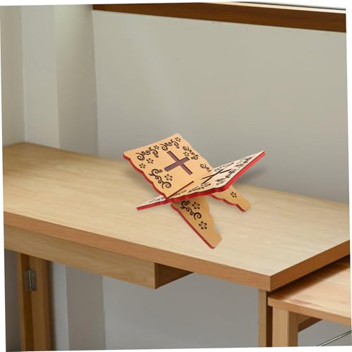 Cabilock Elegant Quran Book Stand Artistic Carvings Decorative Reading Rack for Daily Use and Religious Celebrations for Muslim