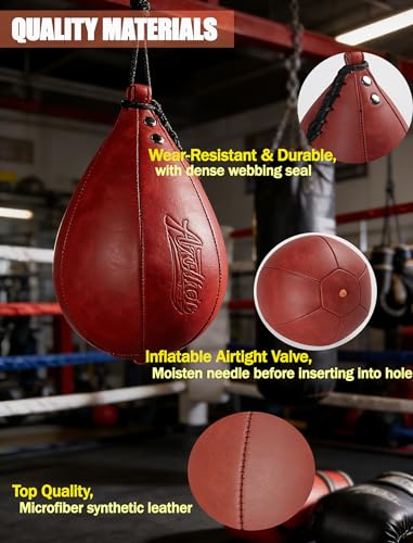 Boxing Speed Punching Bag MMA Training Speed Ball Hanging Swivel Reflex Bag Equipment Workout Kicking Martial Arts Home Gym Exercise Speed Bag - color: Red