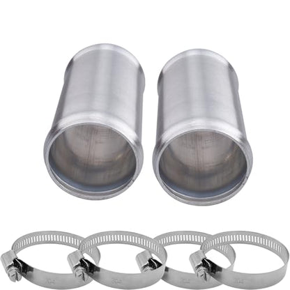 AC PERFORMANCE 2" (51mm) OD Aluminum Alloy Hose Joiner Silicone Pipe Connector Bead, 4" Length with 304 SS Clamps, Pack of 2 - size: 2" (51mm) - 2PCS