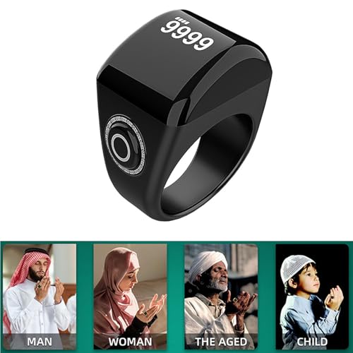 LICAEVEY Smart Tasbih Counter Ring, APP Reminder Digital Display Muslim Islamic Prayer Ring for with Intuitive Counting Experience, Enhanced User Interface