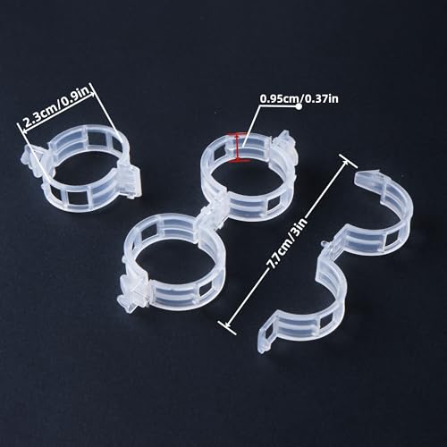 CIQIYO® 200 Pcs Plant Support Clips,Plastic Clips for Securing Plants,Tomato Vine Clips,Plant Fixing Clips,Garden Clips for Climbing Plants,Grape and Vine Vegetables (200, White) - color: White