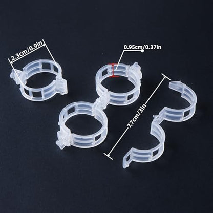 CIQIYO® 200 Pcs Plant Support Clips,Plastic Clips for Securing Plants,Tomato Vine Clips,Plant Fixing Clips,Garden Clips for Climbing Plants,Grape and Vine Vegetables (200, White) - color: White