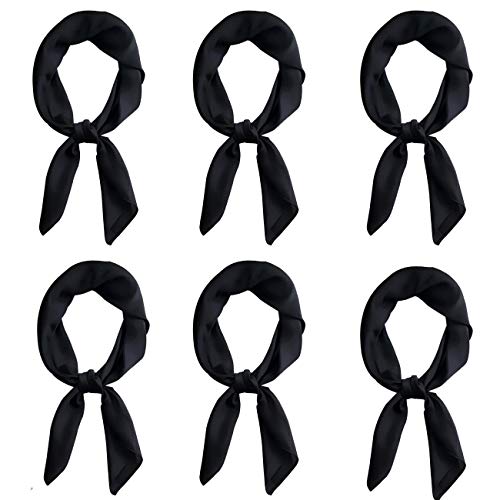 Glamorstar Satin Neck Scarf 6 Packs Square Handkerchief for Women - color: 6 Packs - Black