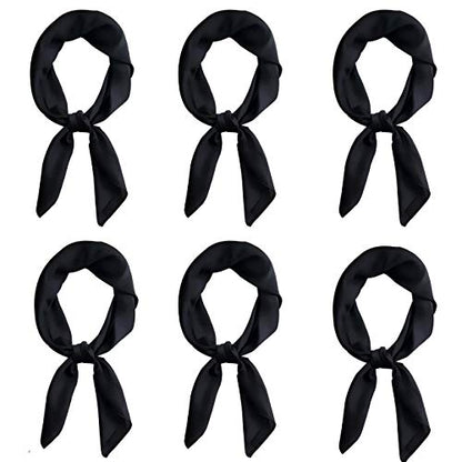Glamorstar Satin Neck Scarf 6 Packs Square Handkerchief for Women - color: 6 Packs - Black