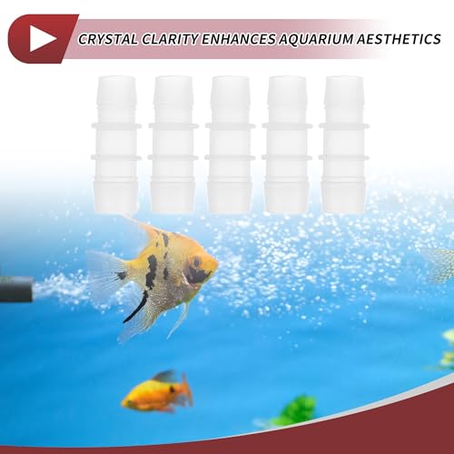 9/16" to 5/8" Hose Barb Fitting Hose Straight Reducing Coupler | 5 Pcs, Plastic, Clear, Fits 9/16" to 5/8" ID Flexible Tube, Barb Reducer Fitting, for Aquarium, Fountain, Drip Irrigation - size: 9/16"-5/8"