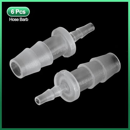 PATIKIL Hose Barb Reducer, 6 Pcs 5/16" to 1/8" Hose ID Connectors Joint Plastic Pipe Fitting Splicer Mender Union Adapter for Air Water Fuel Gas Aquarium, White - size: 5/16" to 1/8"