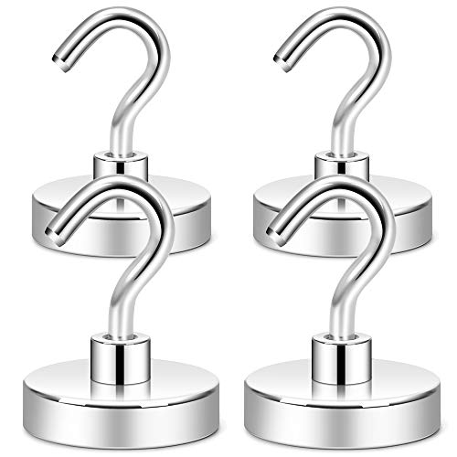 Neosmuk Magnetic Hooks for Cruise Cabins,130lb Heavy Duty,Silver,4 Pack - color: Silver, size: 1.26 inches