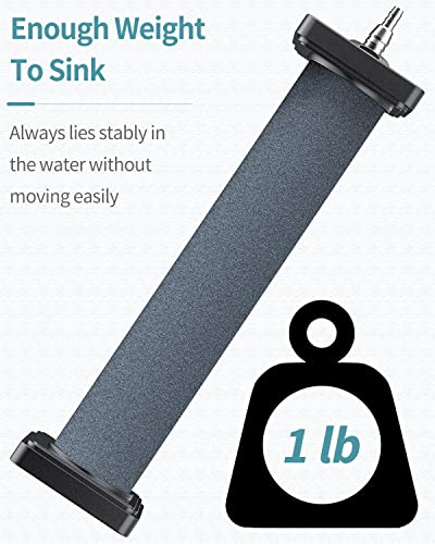 Pawfly Aquarium 8 Inch Air Stone Cylinder for Larger Air Pump Bubble Diffuser Release Tool for Outdoor Pond Garden Circulation System and Large Fish Tanks, 2 Pack
