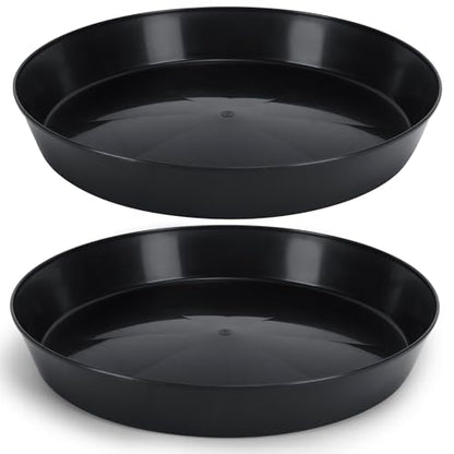 18 Inch (16.3 Inch Base), Black | Case of 2, Plant Saucer - size: 18" (16.3" base)