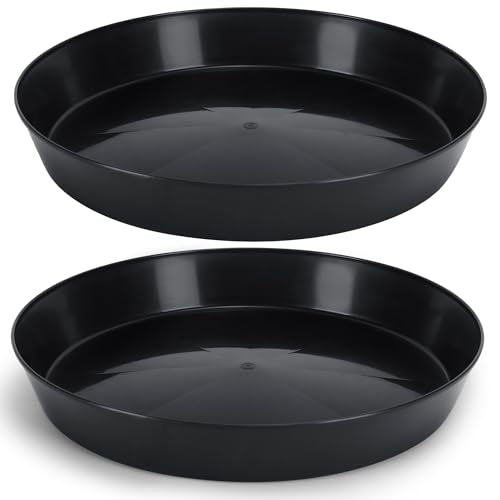 Saucers, 16in, Black 2 Pack | 14.25in Base, Case of 2 - size: 16" (14.2" base)