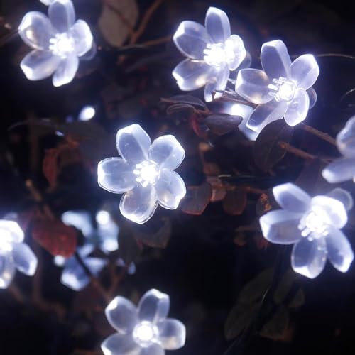 FULLBELL LED Lights for Bedroom Flower String Lights 33 Feets 100 LED Memory String Lights Indoor Outdoor Fairy Lights Bedroom Wedding Party Wall Home Decor Tiktok Trends Items (White) - color: Cool White