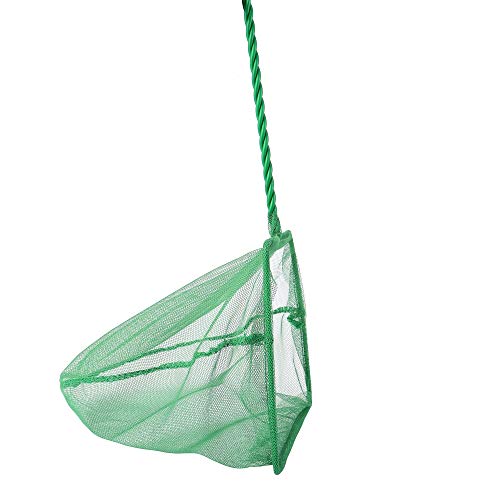 Lpraer 4in 5in 6in Aquarium Fish Net Green Fine Mesh Nylon Net Collection with 11" Long Handle Square Quick Catch Fish Net for Fish Tank - color: Green, size: 6 inch