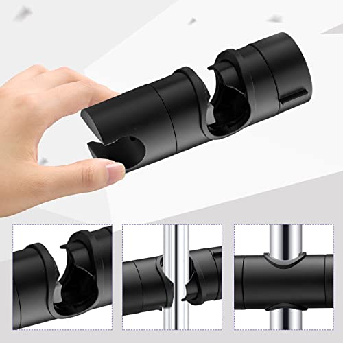 Shower Head Holder for Slide Bar Adjustable,18-25MM O.D. Black | Hand Shower Bracket Holder for Slide Bar Slider Clamp Bathroom Replacement,360 Degree Rotation Sprayer Holder