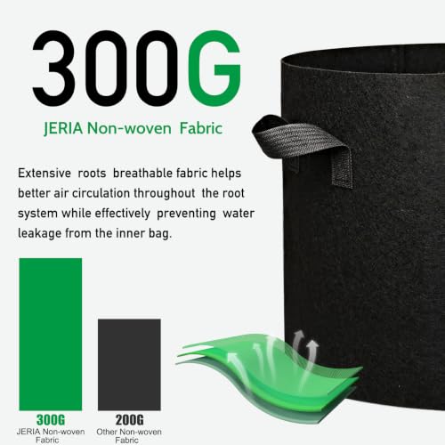 12-Pack 10 Gallon Grow Bags, 300G Thickened Nonwoven Garden Pots,Heavy Duty Fabric Pots with Reinforced Handles - size: 10 Gallons