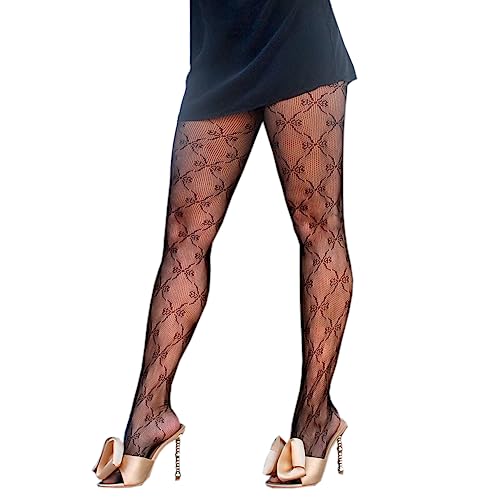 Millennials In Motion Sheer Elegance Patterned Tights - color: Bow
