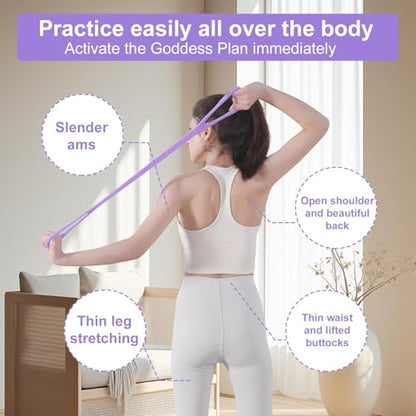 Figure 8 Fitness Resistance Bands, Elastic Bands with Handles for Working Out,Arm|Back|Shoulder Training Elastic Ropes,Exercise Equipment for Physical Therapy Stretching Yoga Pilates - color: Purple