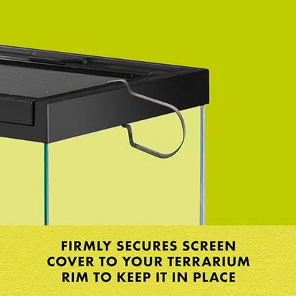 Zilla Reptile Terrarium Fresh Air Screen Non-Locking Clips, 2 Pack, Small - size: Small