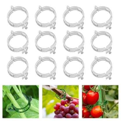 100pcs Plant Support Clips, Plastic Clips for Climbing Plants (100, White) | Reusable Plastic Trellis Clips for Tomato, Grape Vine, Vegetables, Garden Fixing Clips - color: White